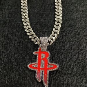 Houston Rockets 20 Inch Necklace Pendant Cuban Chain Link Basketball NBA Hip Hop